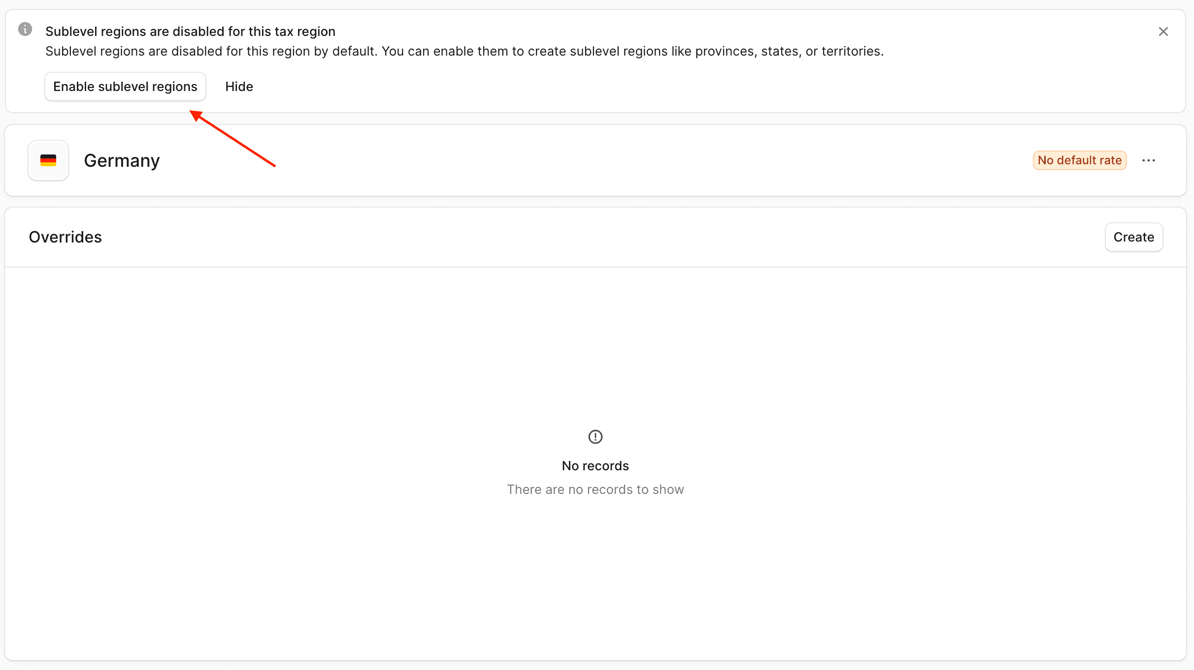 启用子级地区警告